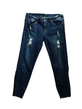 KanCan Women's Low Rise Ankle Skinny Jeans Dark Wash Sz 15/31